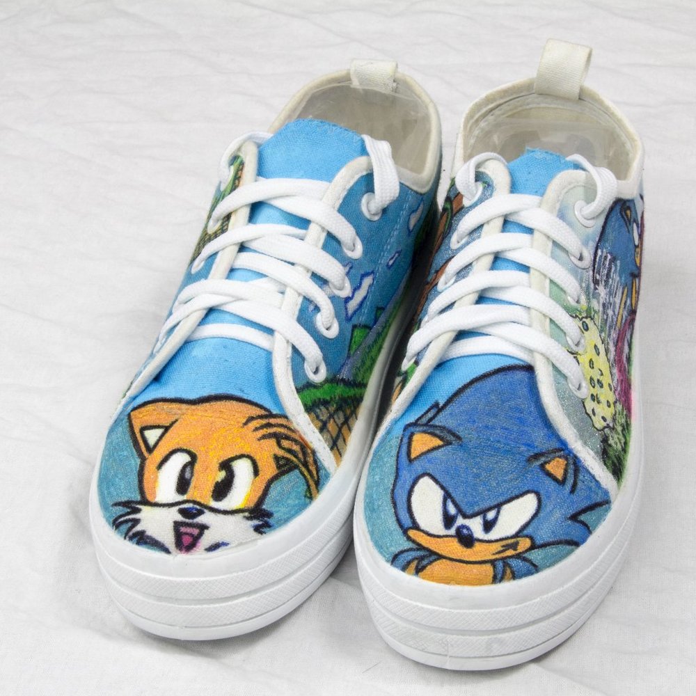 Sonic & Tails - SONIC THE HEDGEHOG - DIY/CUSTOM ART SHOES